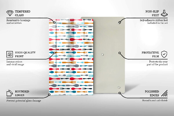 Tagliere in vetro Illustrazione del cucchiaio