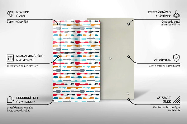 Tagliere in vetro Illustrazione del cucchiaio