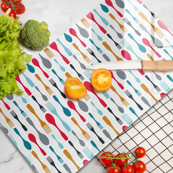 Tagliere in vetro Illustrazione del cucchiaio