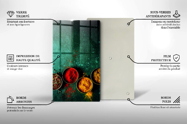 Tagliere in vetro Spezie orientali