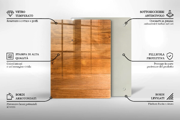 Tagliere in vetro Motivo a quadretti rossi e bianchi