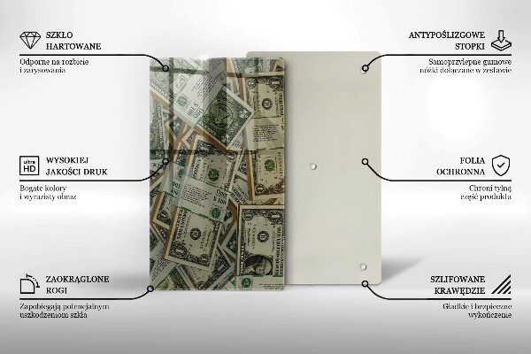 Tagliere in vetro Dollari in denaro