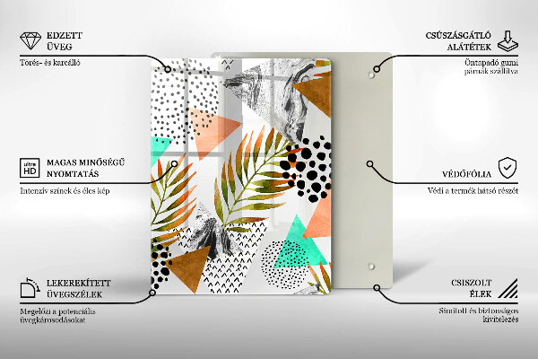 Tagliere in vetro Marmo blu e oro