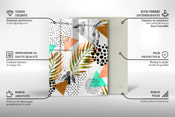 Tagliere in vetro Marmo blu e oro