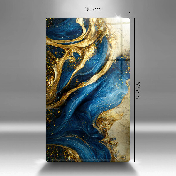 Tagliere in vetro Marmo blu e oro