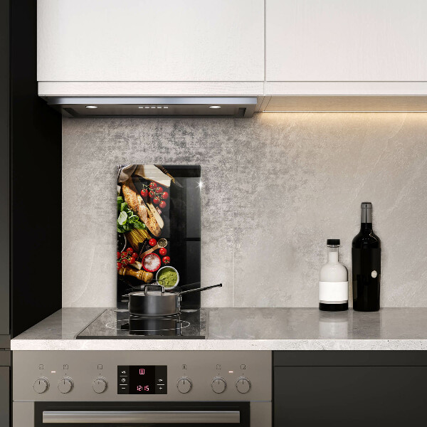 Tagliere in vetro Ingredienti e spezie italiani