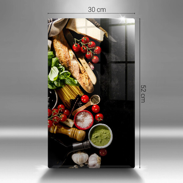 Tagliere in vetro Ingredienti e spezie italiani