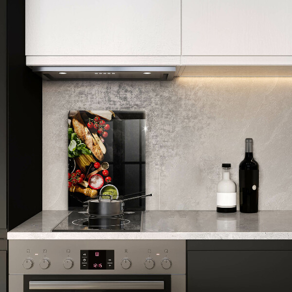 Tagliere in vetro Ingredienti e spezie italiani