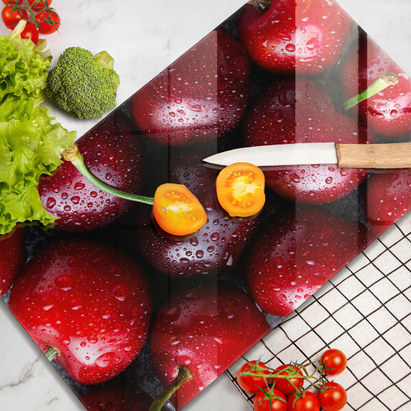 Tagliere in vetro Primo piano delle ciliegie