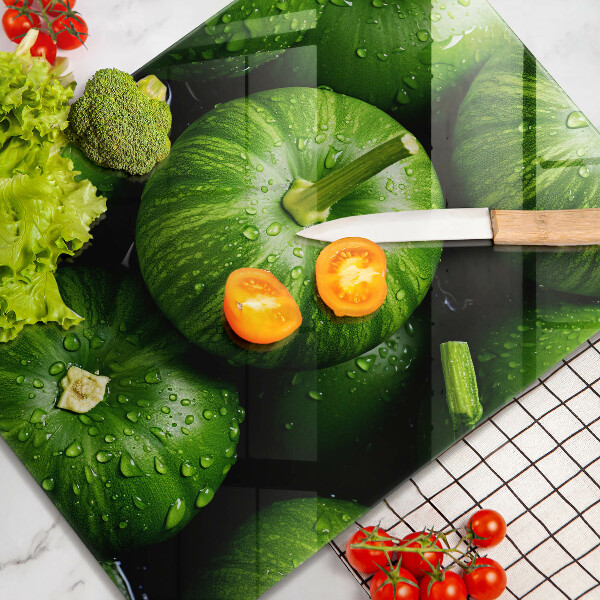 Tagliere in vetro Zucche verdi