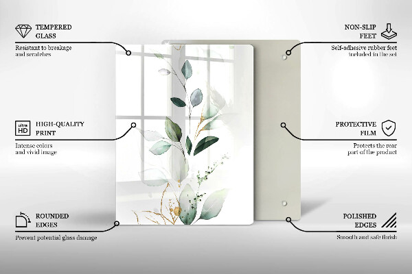 Tagliere in vetro Zucche verdi