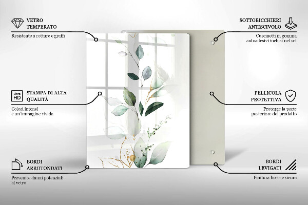 Tagliere in vetro Zucche verdi