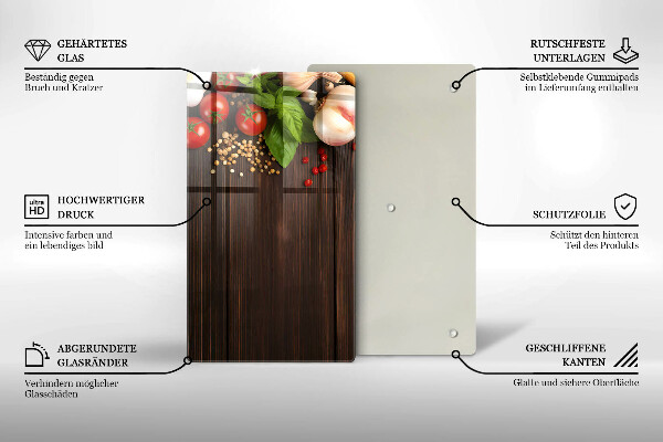 Tagliere in vetro Verdure sul tavolo