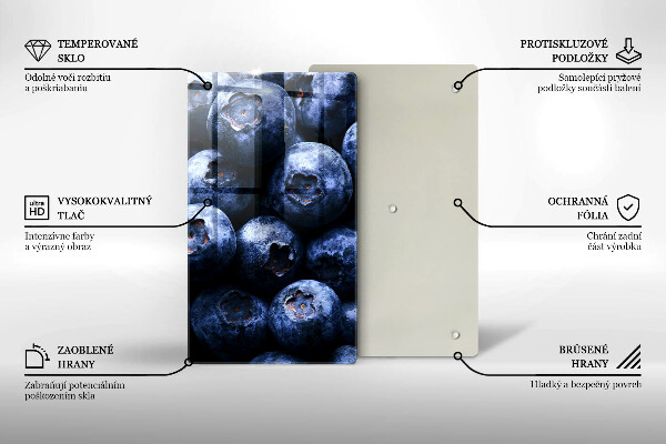 Tagliere in vetro Primo piano di frutti di bosco