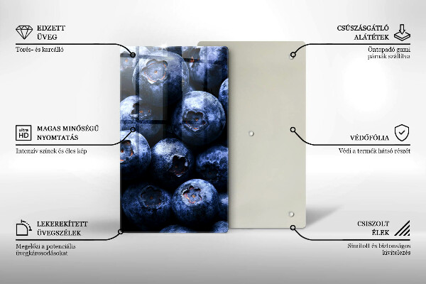 Tagliere in vetro Primo piano di frutti di bosco