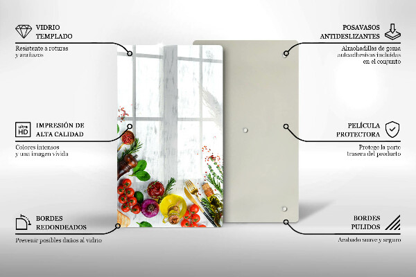 Tagliere in vetro Verdure e spezie