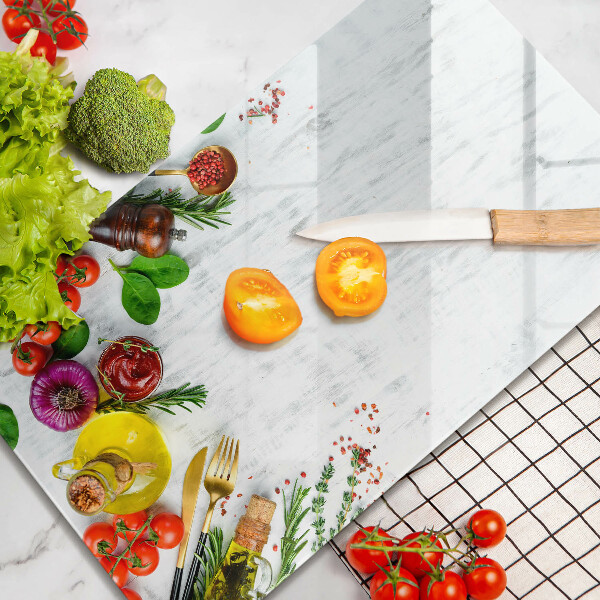 Tagliere in vetro Verdure e spezie