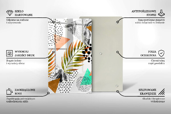 Tagliere in vetro Modello di foglie Boho