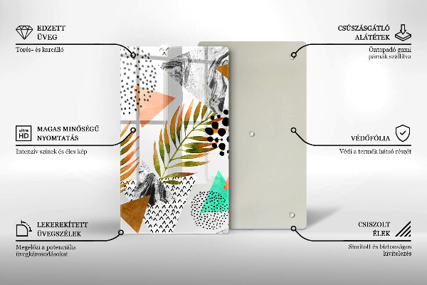 Tagliere in vetro Modello di foglie Boho