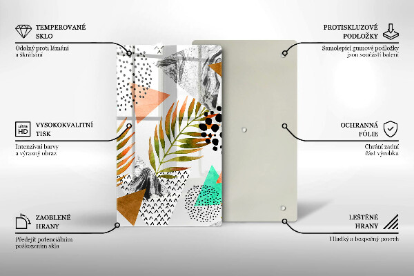 Tagliere in vetro Modello di foglie Boho