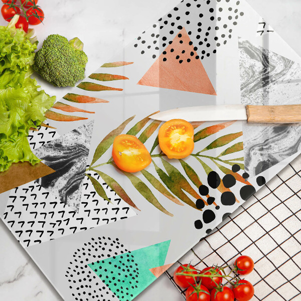 Tagliere in vetro Modello di foglie Boho