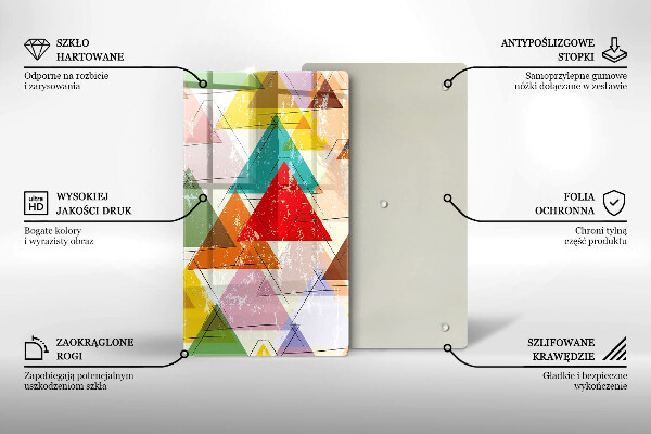 Tagliere in vetro Triangoli dipinti