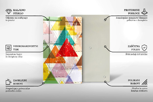 Tagliere in vetro Triangoli dipinti