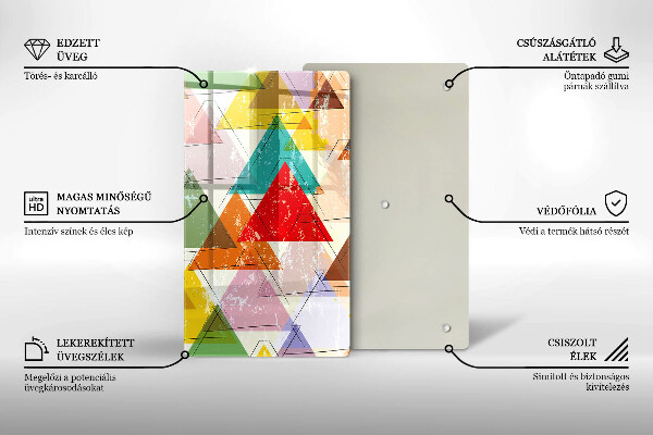 Tagliere in vetro Triangoli dipinti