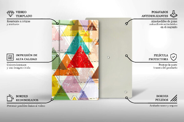 Tagliere in vetro Triangoli dipinti