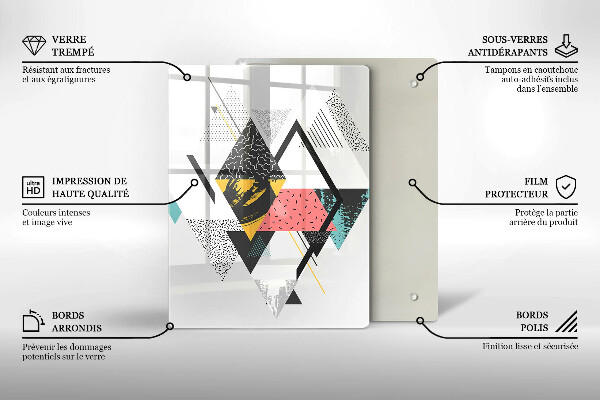 Tagliere in vetro Triangoli dipinti