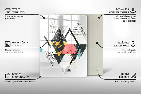 Tagliere in vetro Triangoli dipinti