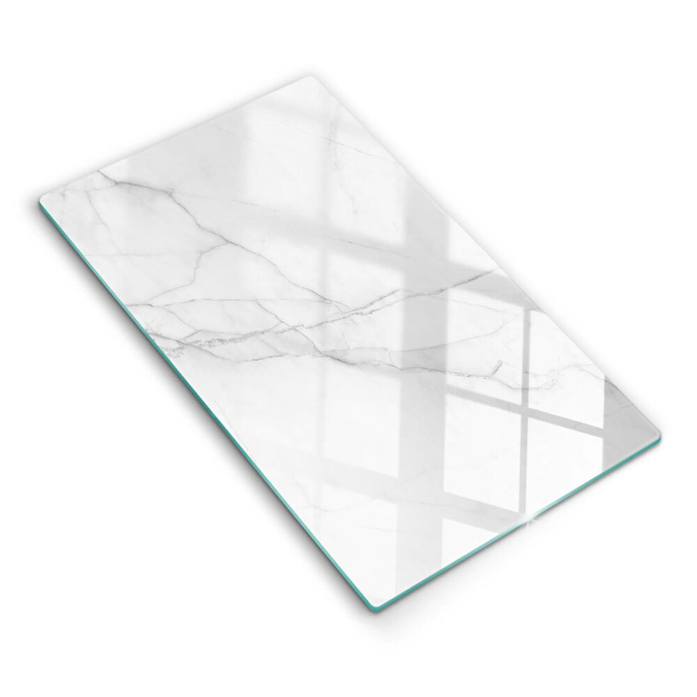 Tagliere in vetro Delicato marmo bianco