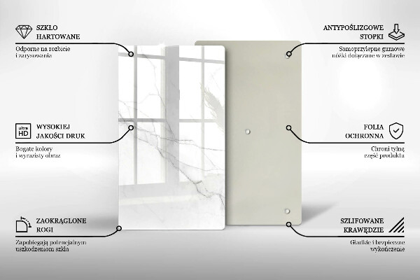 Tagliere in vetro Delicato marmo bianco