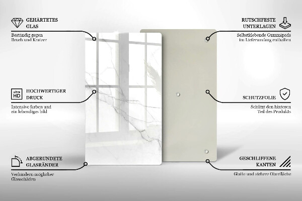 Tagliere in vetro Delicato marmo bianco