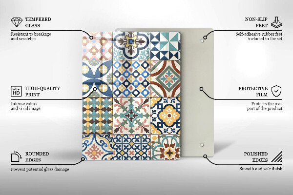 Tagliere in vetro Delicato marmo bianco