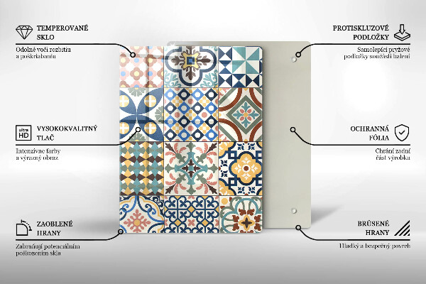 Tagliere in vetro Delicato marmo bianco