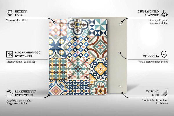 Tagliere in vetro Delicato marmo bianco