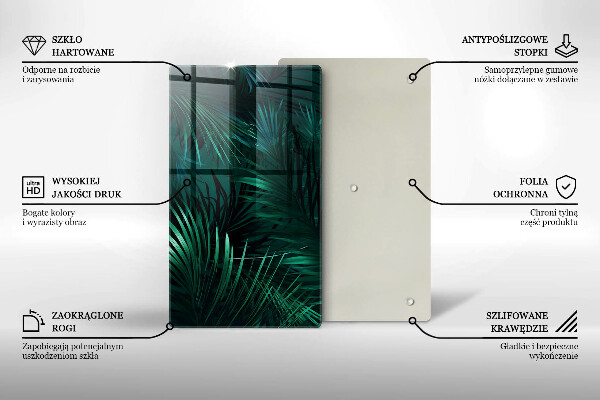 Tagliere in vetro Foglie selvagge della giungla