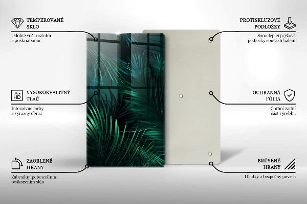 Tagliere in vetro Foglie selvagge della giungla