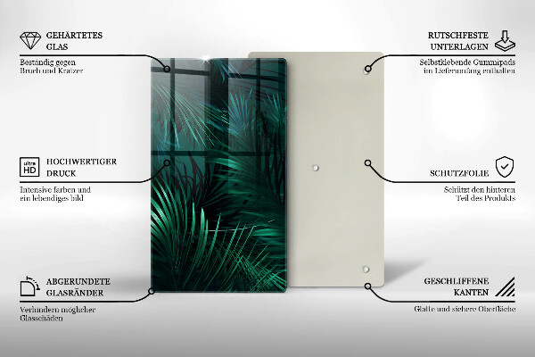 Tagliere in vetro Foglie selvagge della giungla