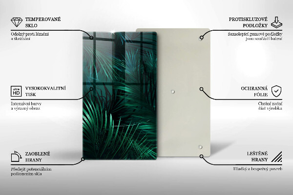 Tagliere in vetro Foglie selvagge della giungla