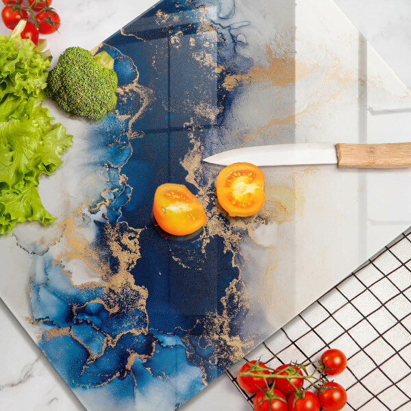 Tagliere in vetro Astrazione con il blu