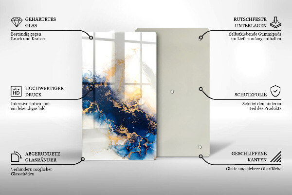 Tagliere in vetro Astrazione con il blu