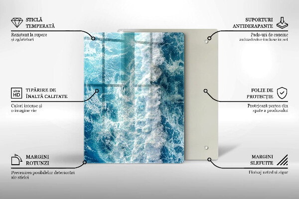 Tagliere in vetro Astrazione con il blu