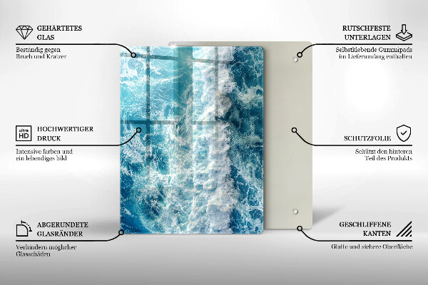 Tagliere in vetro Astrazione con il blu