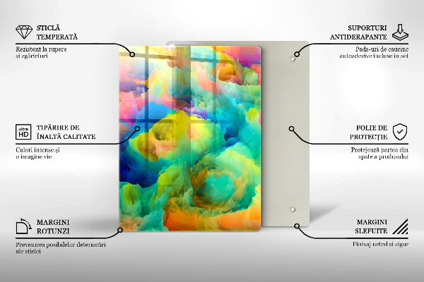 Tagliere in vetro Foglie decorative con oro