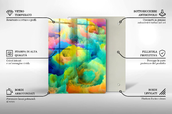 Tagliere in vetro Foglie decorative con oro