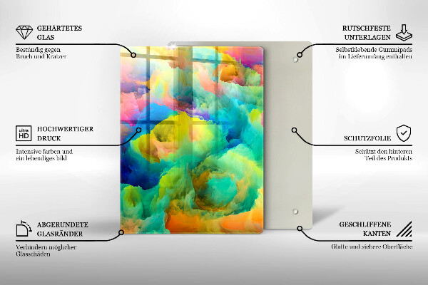 Tagliere in vetro Foglie decorative con oro