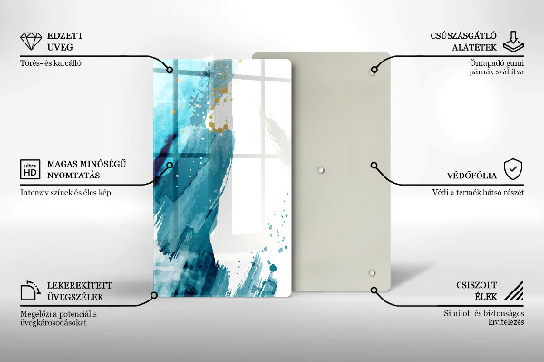 Tagliere in vetro Macchie blu