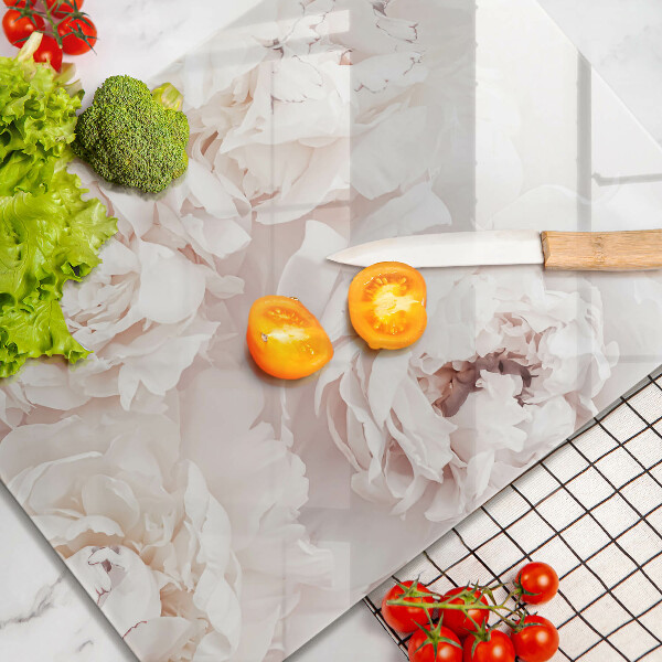 Tagliere in vetro Peonie pastello